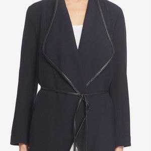 Vince navy jacket with black leather belt